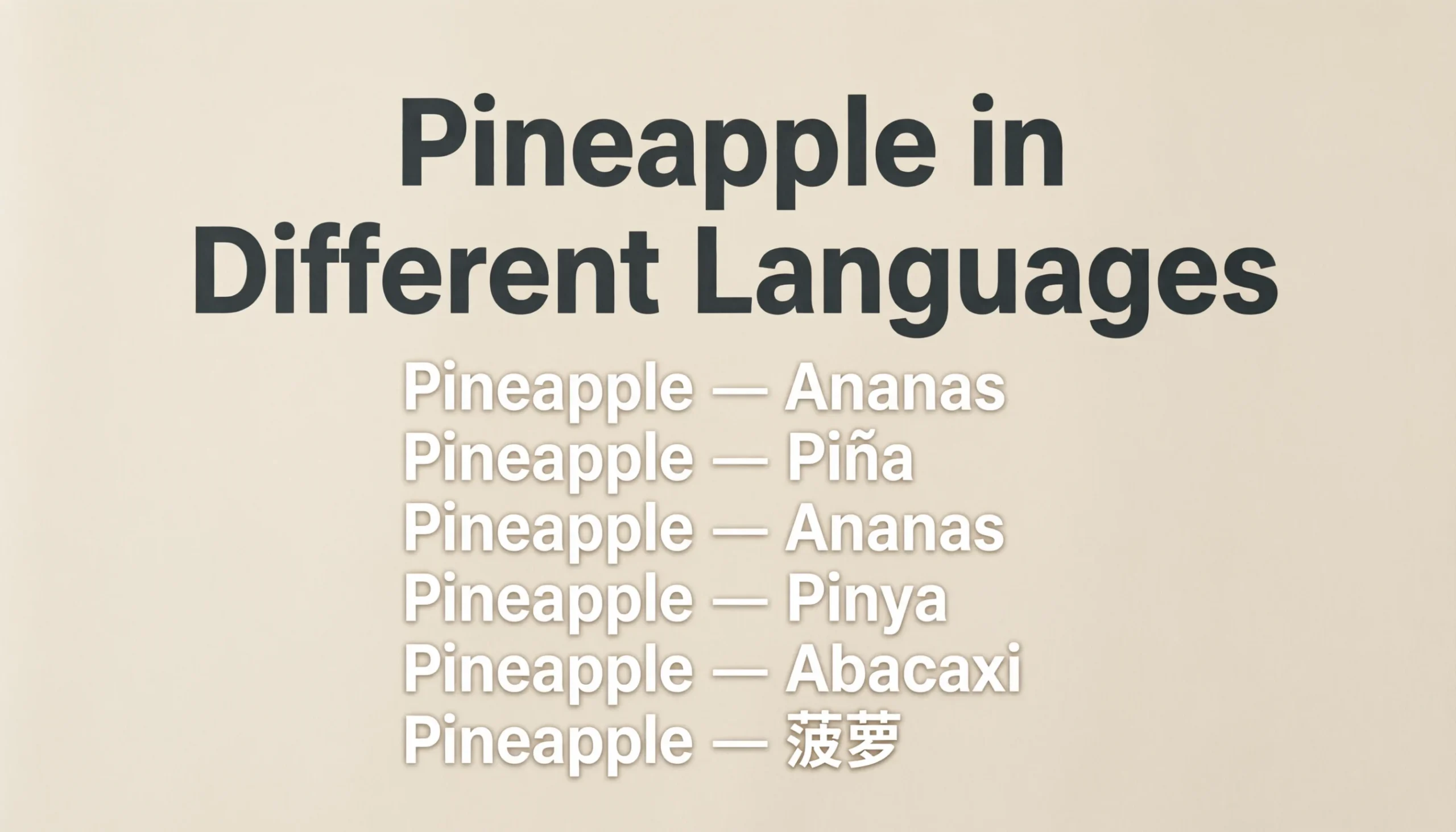 Pineapple in Different Languages: 70 Tasty Ways to Say Pineapple Around ...