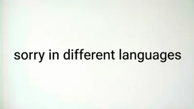 Sorry in Different Languages