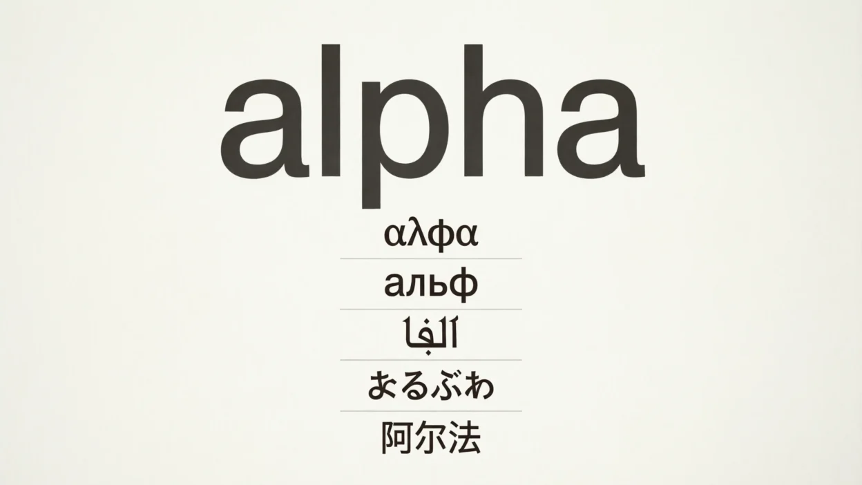 Alpha in Different Languages