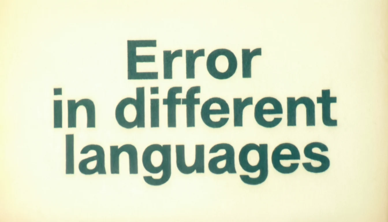 Language Error Example Error in Different Languages: 70 Useful Translations You Should Know