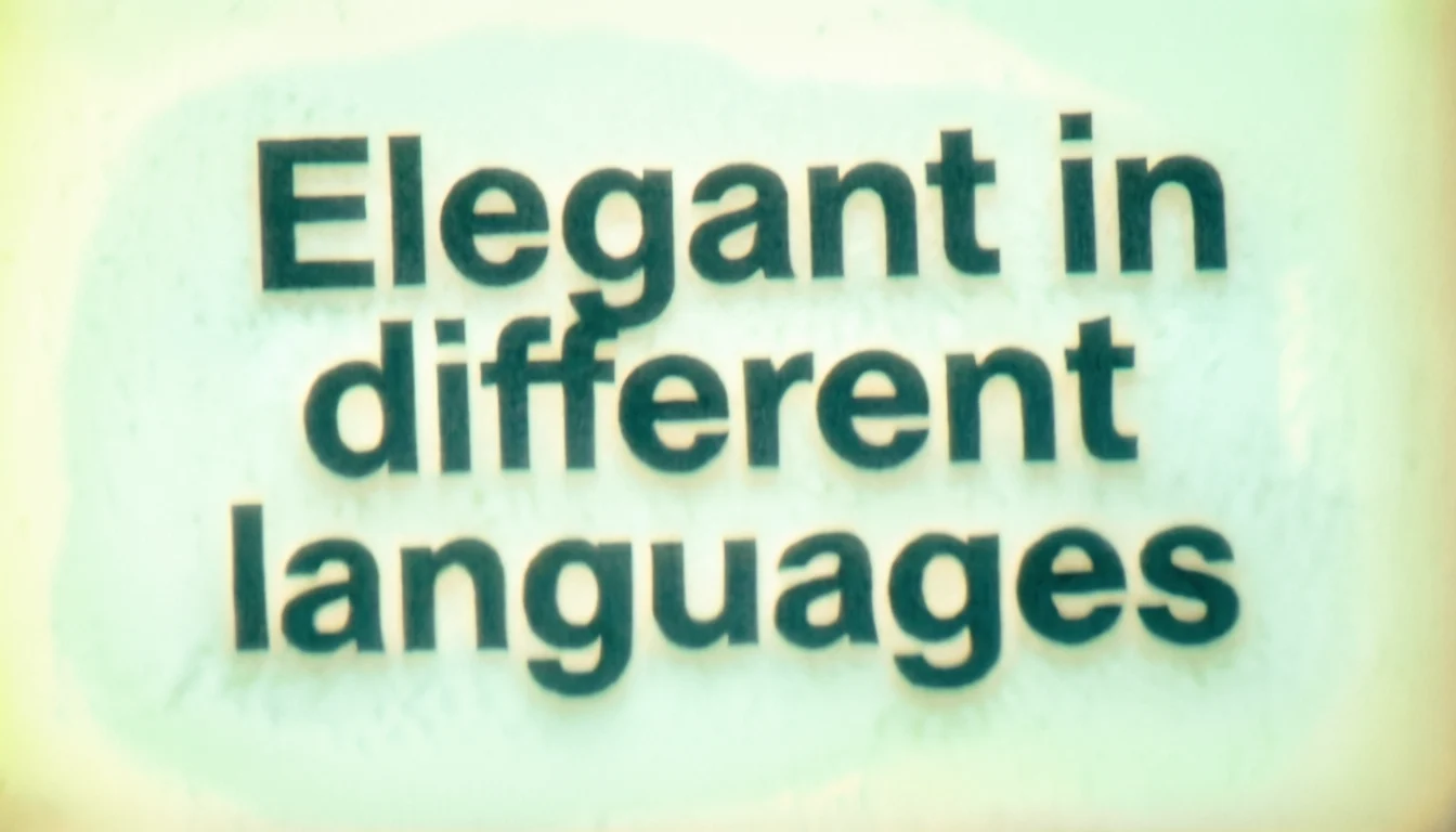 How to Say “Elegant” in Different Languages: 70 Stylish Translations ...