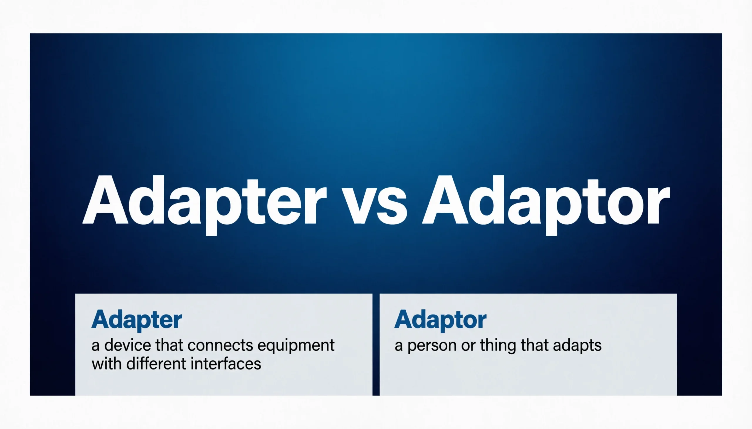 Adapter or Adaptor? The Correct Word Explained Clearly